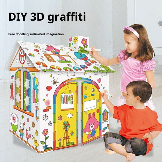 Handmade DIY Assembled Three-dimensional Carton Color Filling Toy Model - globaltradeleader