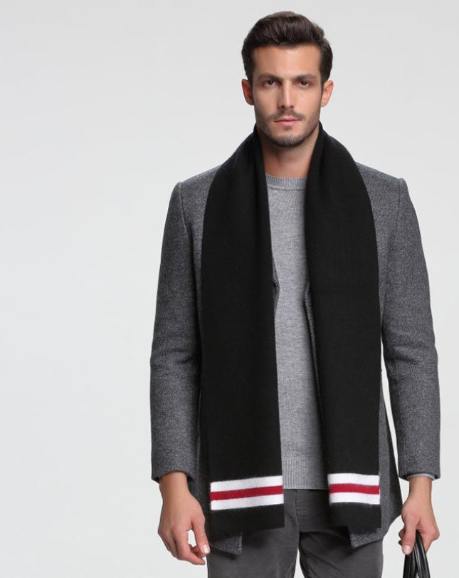 autumn and winter new men's scarf cashmere tide men's business casual thick warm scarf long double-sided - globaltradeleader