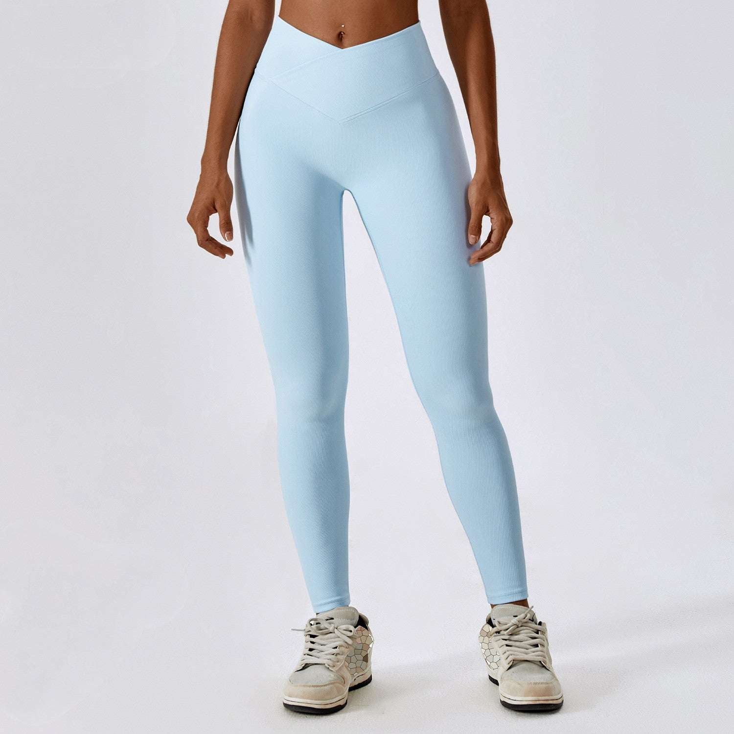 Cross High Waist Tight Thread Hip Raise Yoga Pants - globaltradeleader