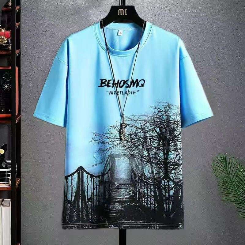 Men's Summer Half Sleeve Top Clothes Loose Men's Clothing T-shirt - globaltradeleader