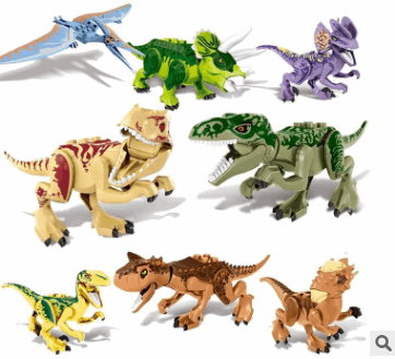 Jurassic Colorful Dinosaur Building Blocks Children's Puzzle Assembling And Inserting Boy Toys