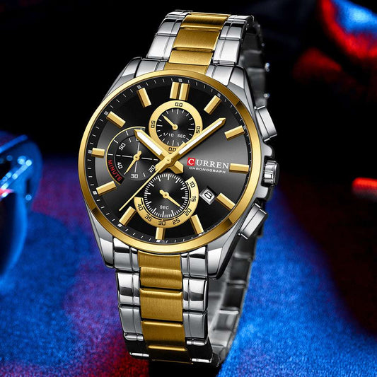 Men's Steel Strap Watch Waterproof Six-pin Timing - globaltradeleader