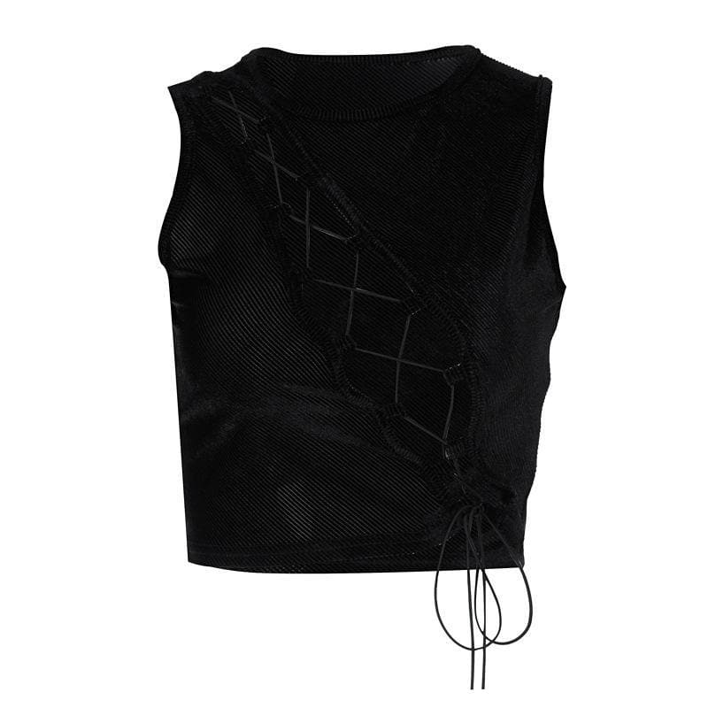 Chest Cutout Strap Sexy Vest - globaltradeleader