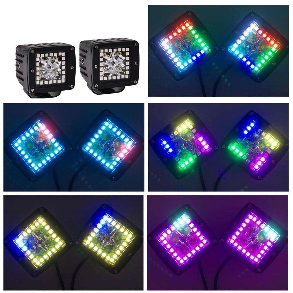 CREE LED RGB 20W Work Light With Angel Eyes Symphony Water Marquee