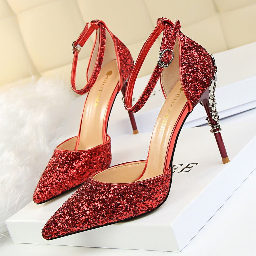 High metallic and sequined heels - globaltradeleader