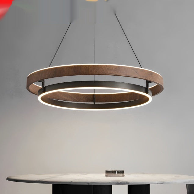Italian Modern Minimalist Wood Grain Living Room Chandelier - globaltradeleader