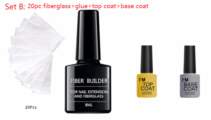 20 Units Silk fiberglass for nail extension UV non-woven silk shape DIY French acrylic fiber building gel manicure accessory