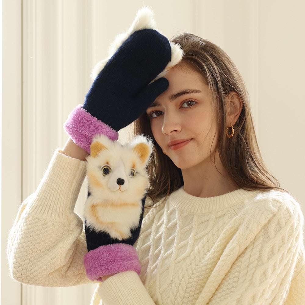 Winter Women's Plush Cartoon Animal Gloves - globaltradeleader