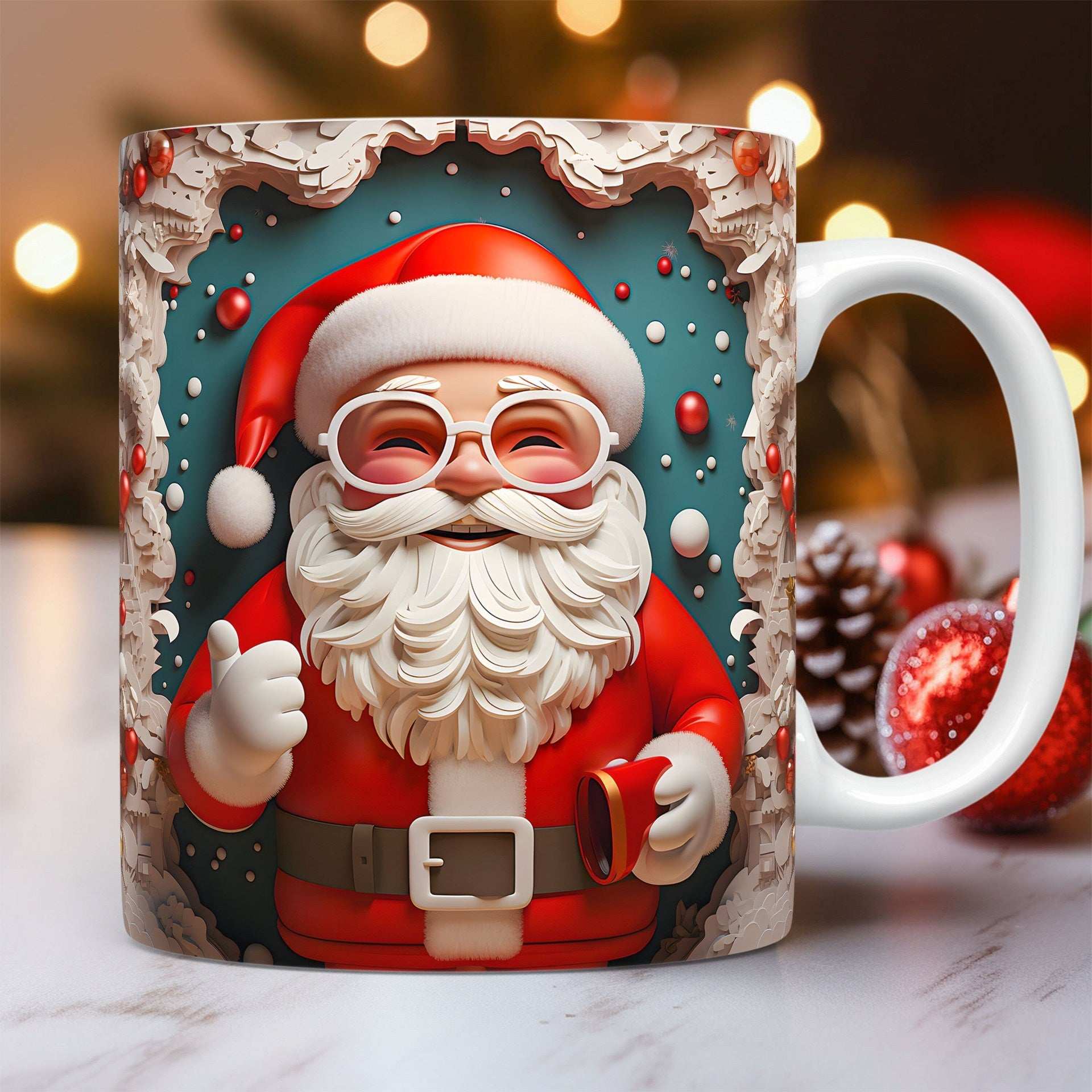 Creative 3D Christmas Ceramic Mug Unique Space Design Snowman Santa Coffee Cup Tea Milk Mug Christmas Gifts For Kids Adults Kitchen Gadgets - globaltradeleader