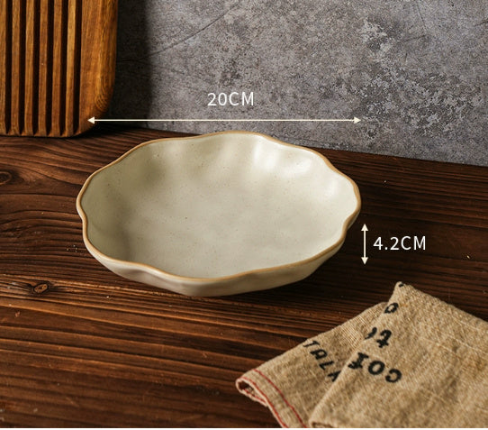 Retro Dish Plate Household Ceramic Bowl - globaltradeleader