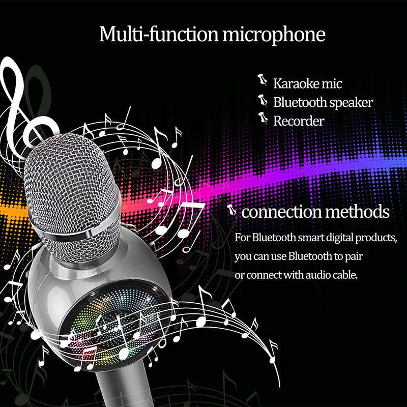 Sing it with colorful lights National K song wireless Bluetooth microphone