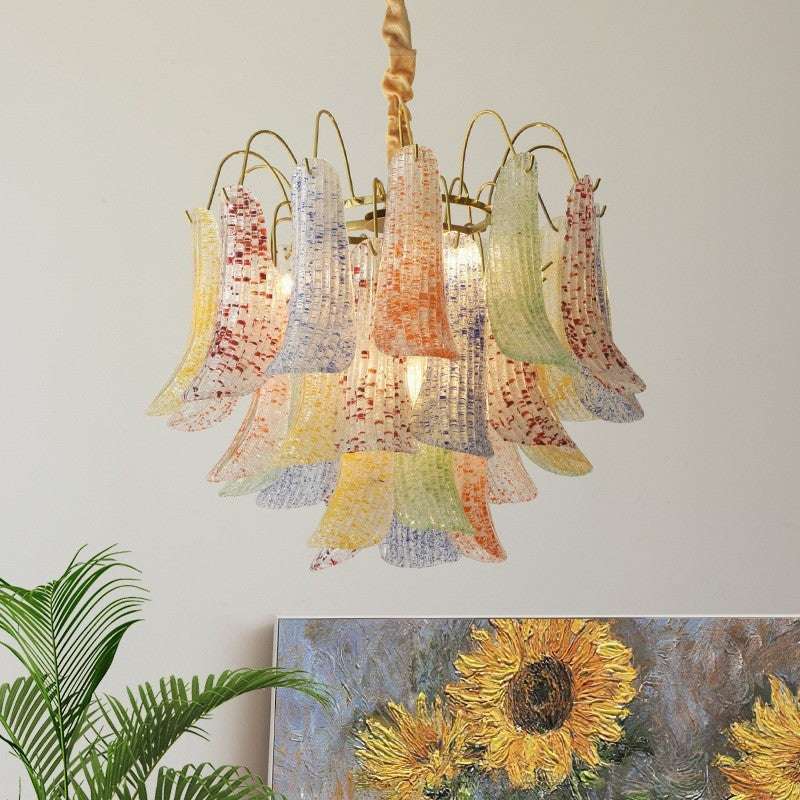 Crystal Shell Chandelier Retro Color Bedroom Glass Lamp - globaltradeleader