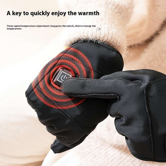 Winter USB Charging Full Palm Heating Gloves Outdoor Riding Cold-proof - globaltradeleader