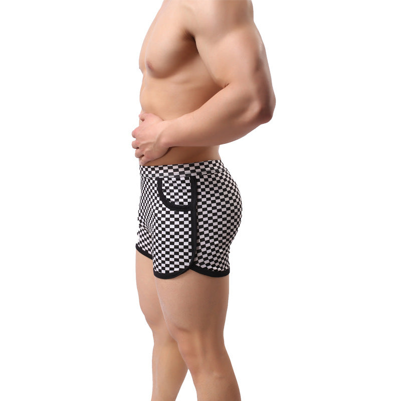 Black And White Plaid Men's Underwear Casual