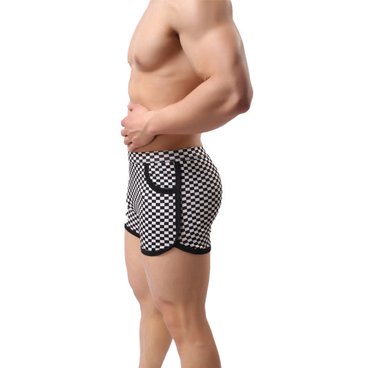Black And White Plaid Men's Underwear Casual