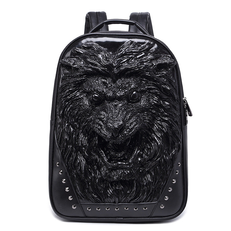 3D Angry Lion Face Unisex Backpack