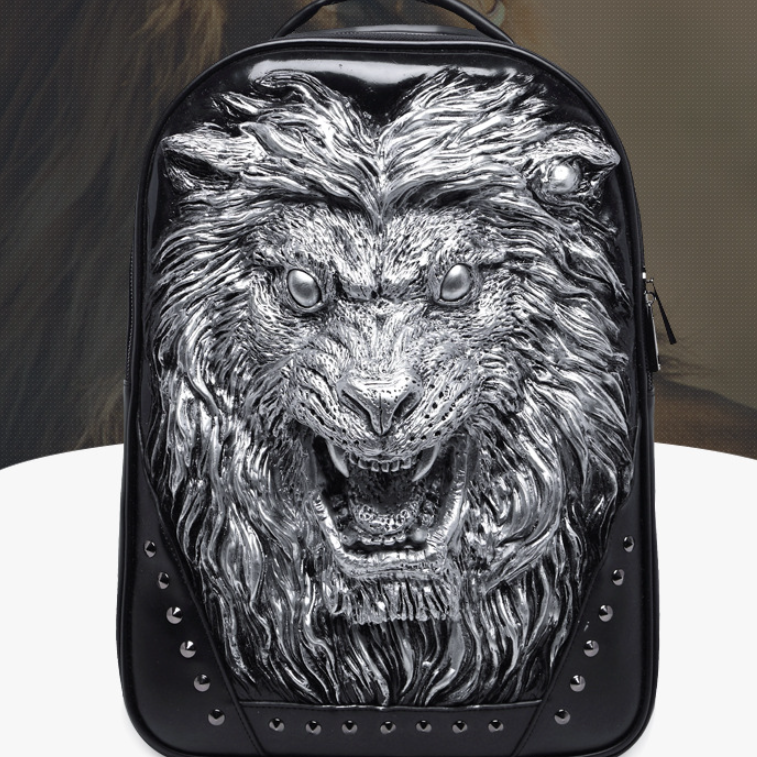 3D Angry Lion Face Unisex Backpack