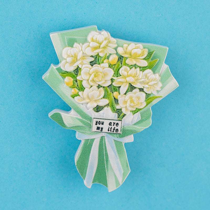 3D Cultural And Creative Resin Stereo Bouquet Fridge Stickers