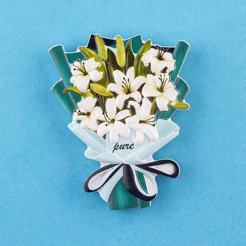 3D Cultural And Creative Resin Stereo Bouquet Fridge Stickers