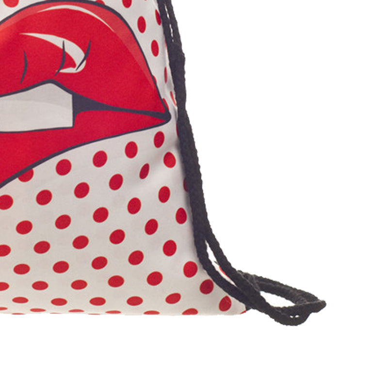 3D Digital Print Drawstring Pocket Shopping Storage Drawstring Backpack Backpack Drawstring Bag