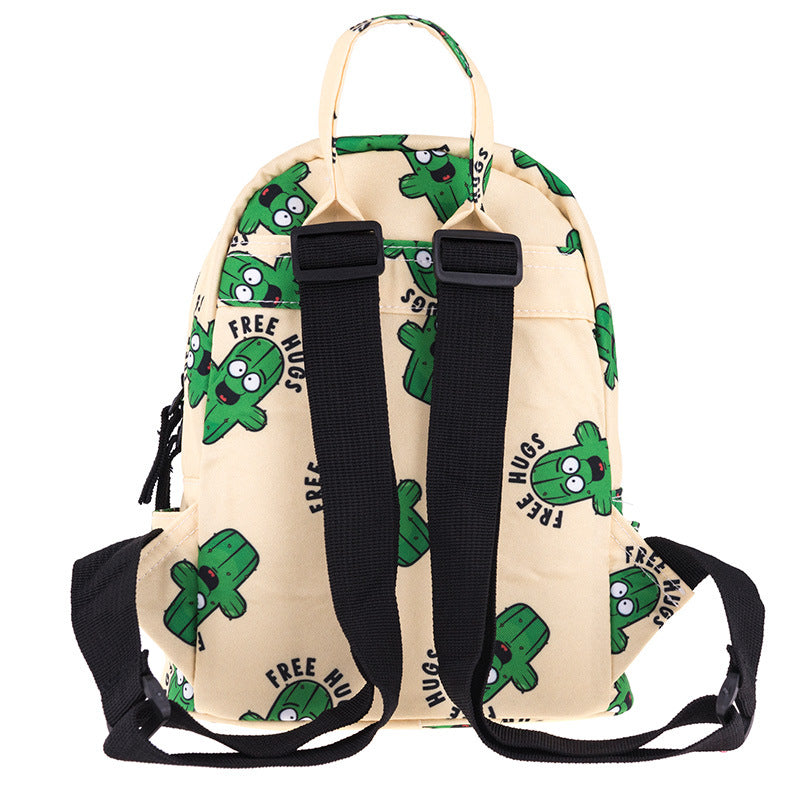 3D Digital Printing Cartoon Cactus Backpack Oxford Leather Children's School Bag