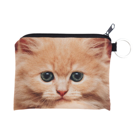 3D Digital Printing Kitten Coin Purse Animal Key Card Holder Coin Holder