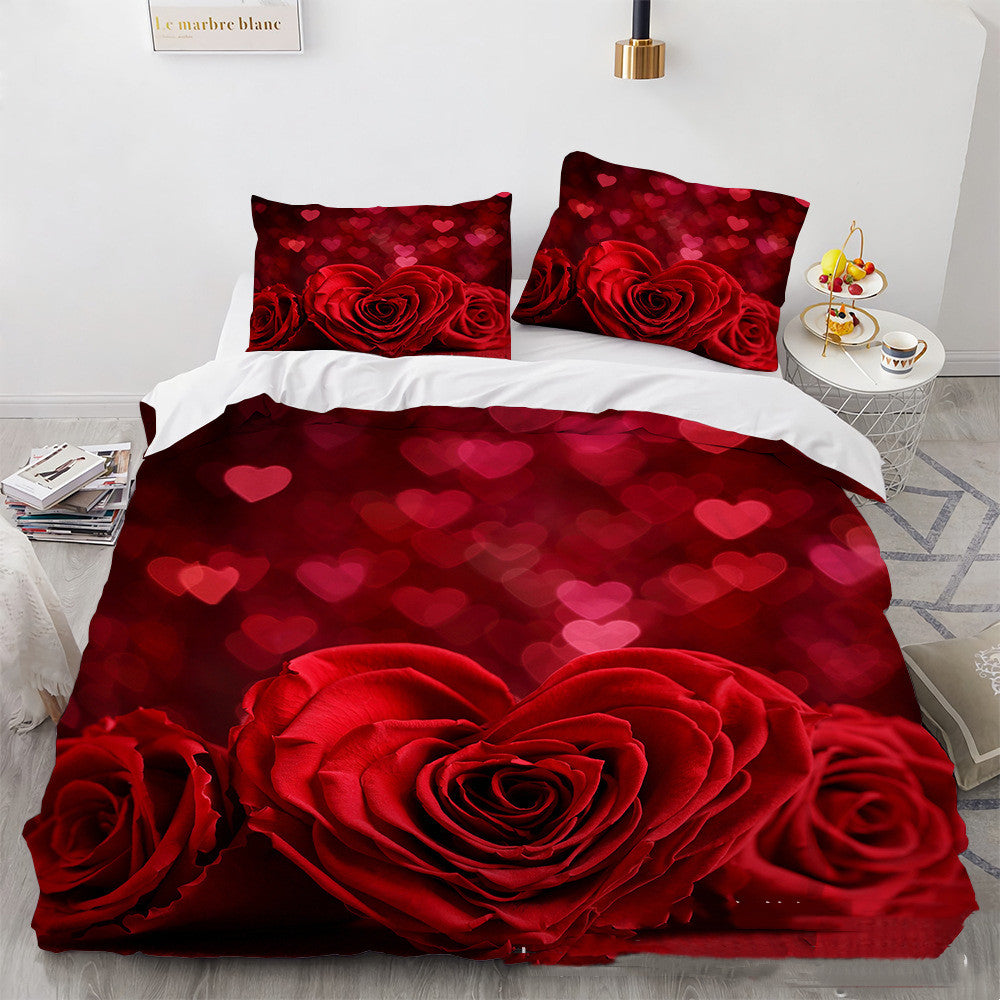 3D Digital Printing Three-piece Home Rose Series