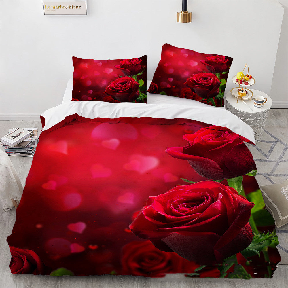 3D Digital Printing Three-piece Home Rose Series