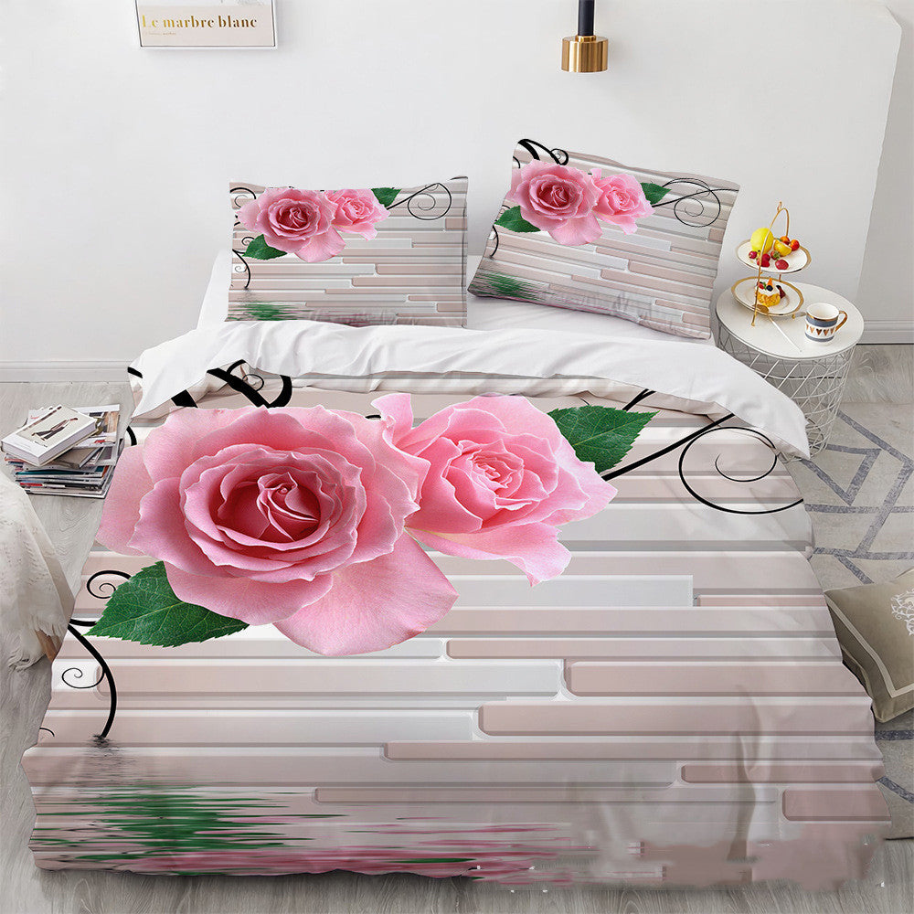 3D Digital Printing Three-piece Home Rose Series