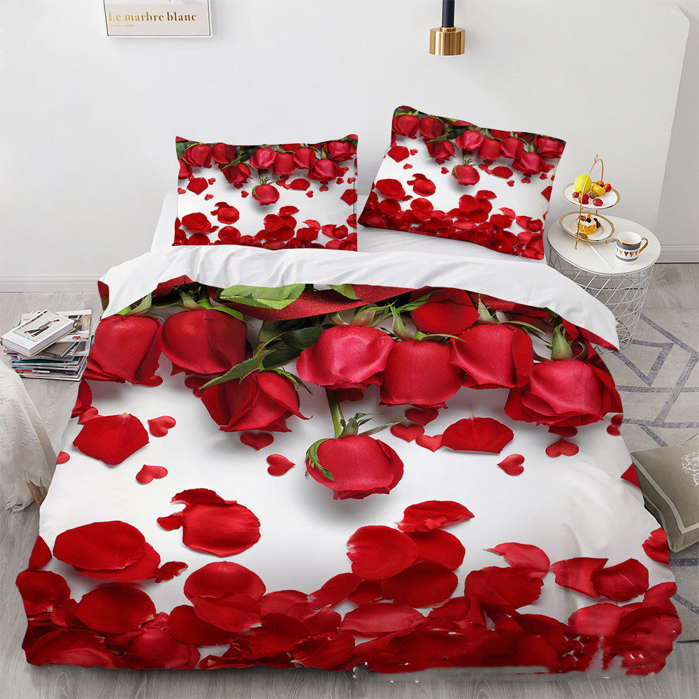 3D Digital Printing Three-piece Home Rose Series