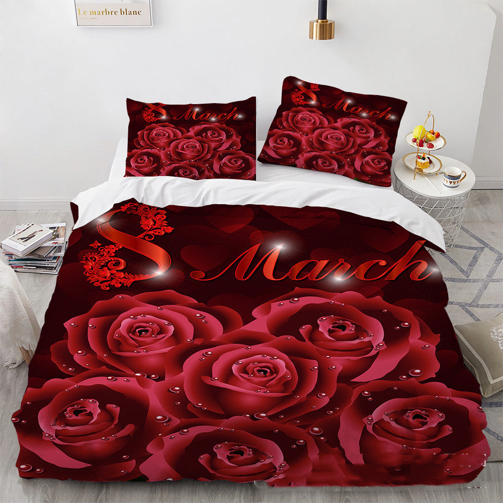 3D Digital Printing Three-piece Home Rose Series