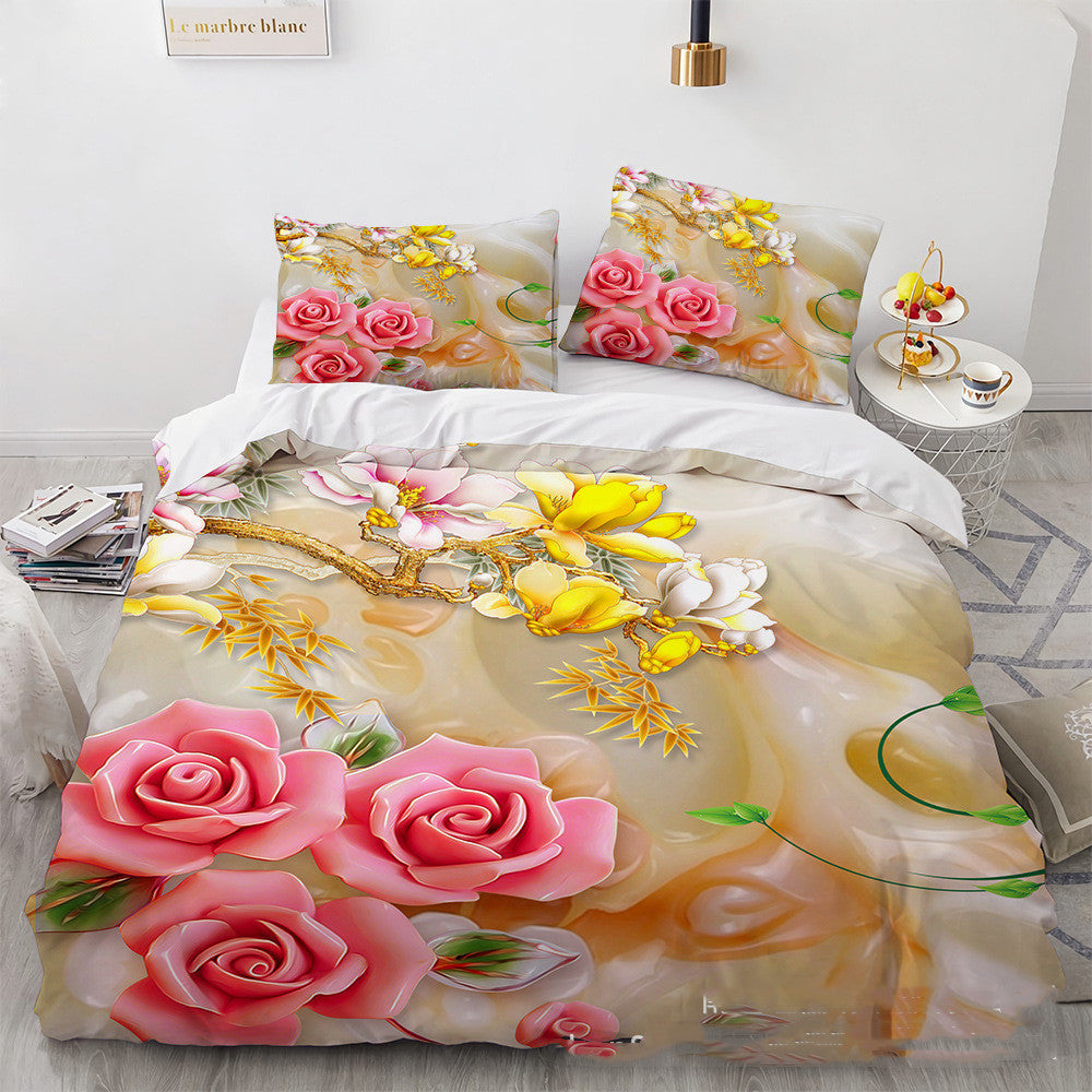 3D Digital Printing Three-piece Home Rose Series