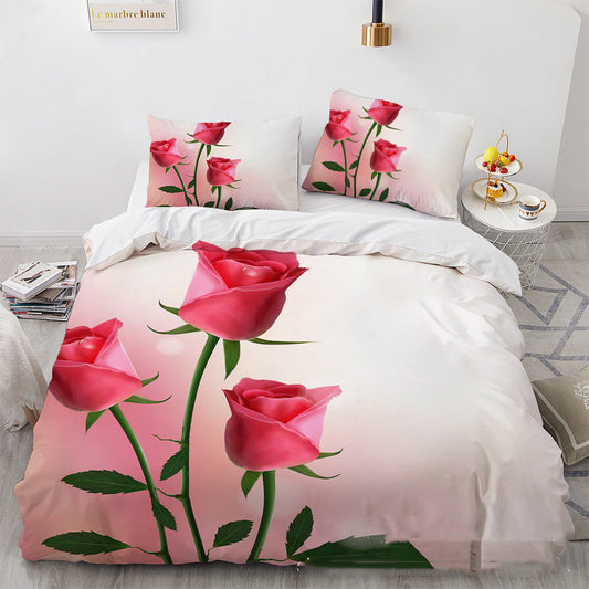 3D Digital Printing Three-piece Home Rose Series