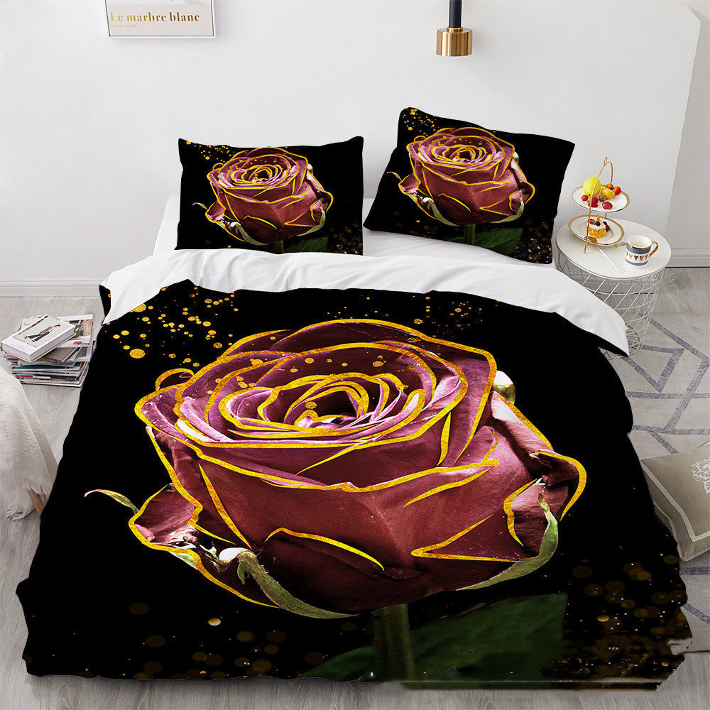 3D Digital Printing Three-piece Home Rose Series