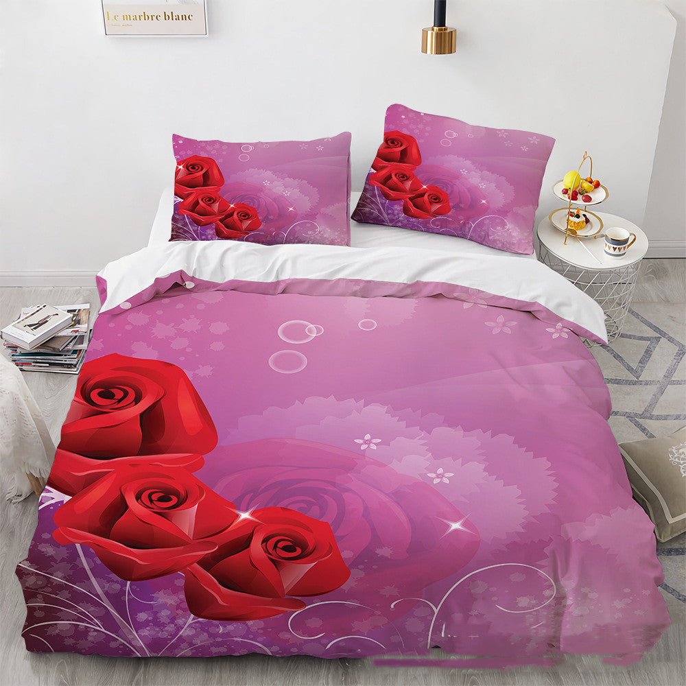 3D Digital Printing Three-piece Home Rose Series