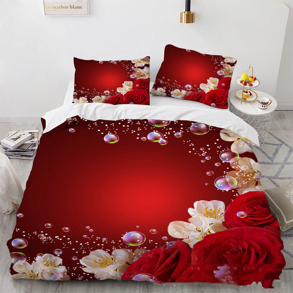 3D Digital Printing Three-piece Home Rose Series