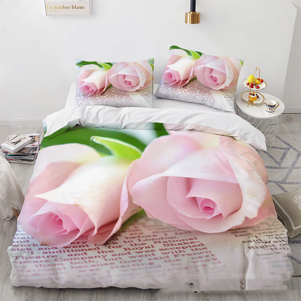 3D Digital Printing Three-piece Home Rose Series