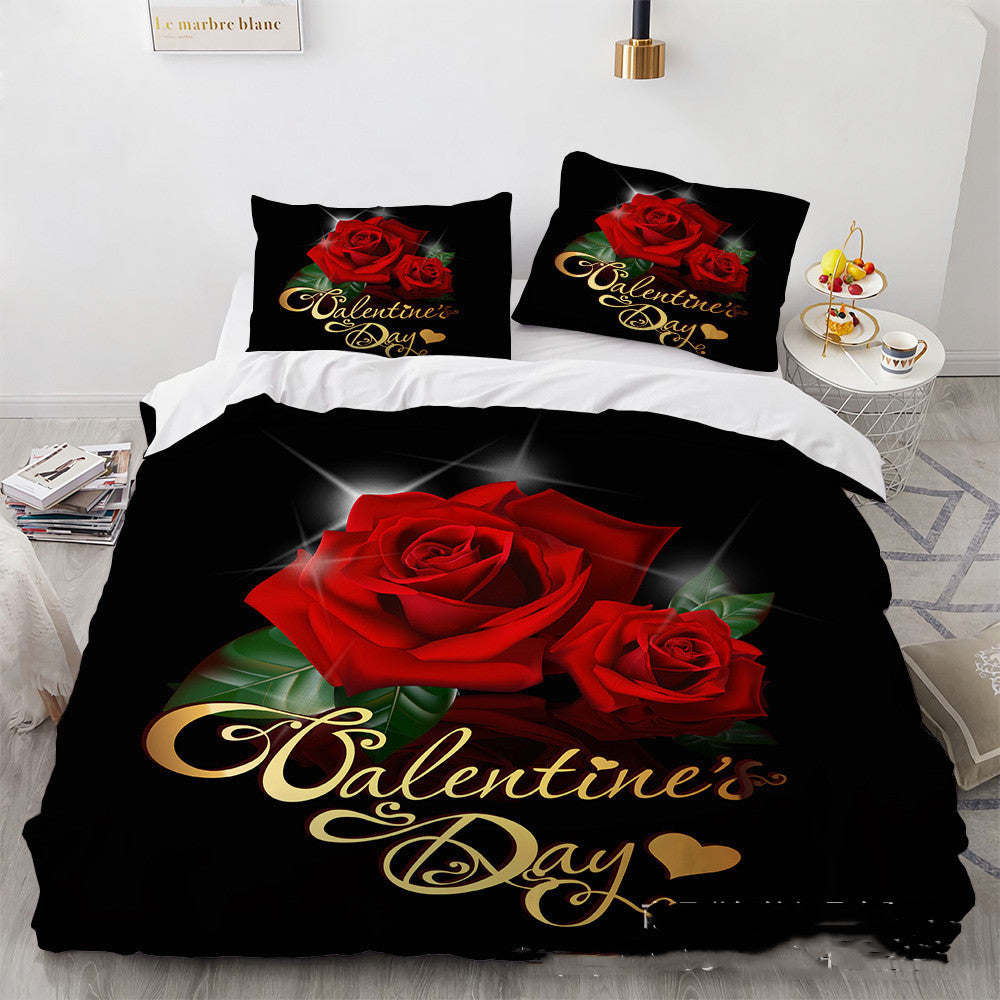 3D Digital Printing Three-piece Home Rose Series