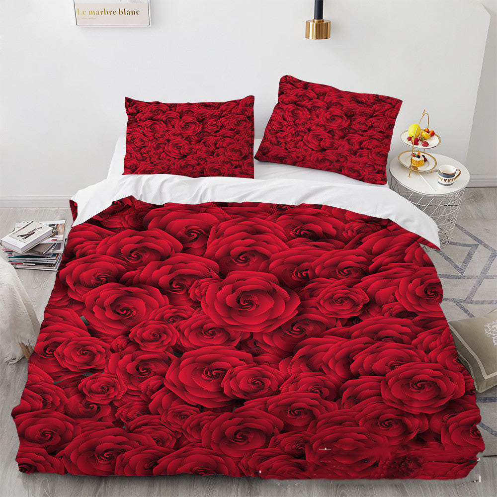 3D Digital Printing Three-piece Home Rose Series