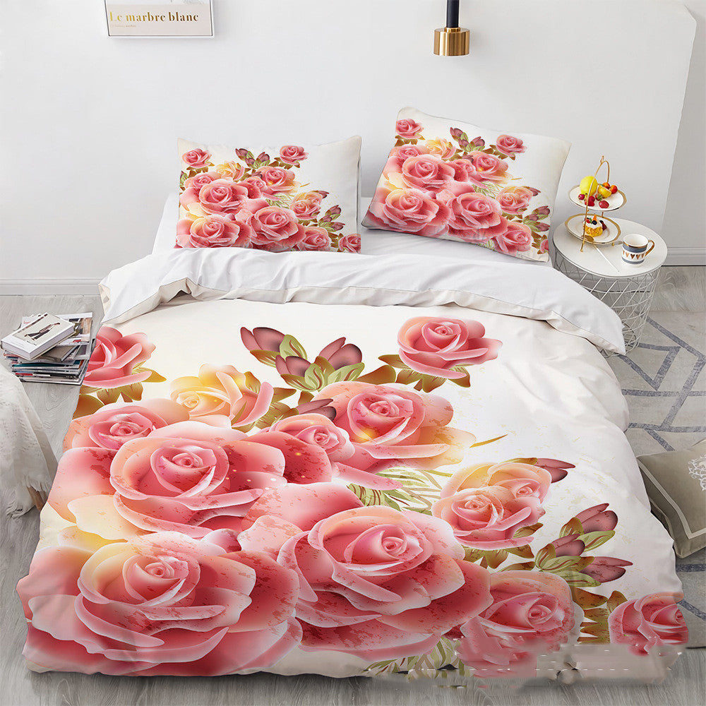 3D Digital Printing Three-piece Home Rose Series