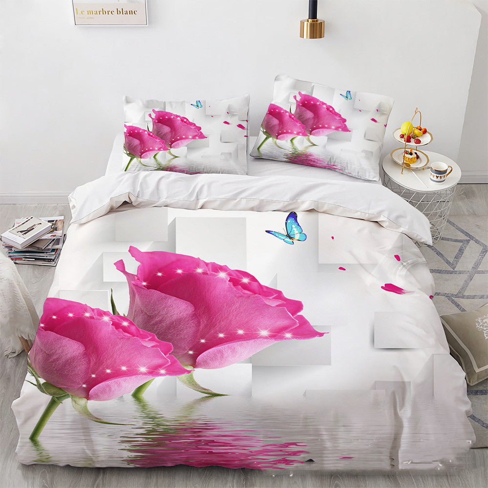 3D Digital Printing Three-piece Home Rose Series