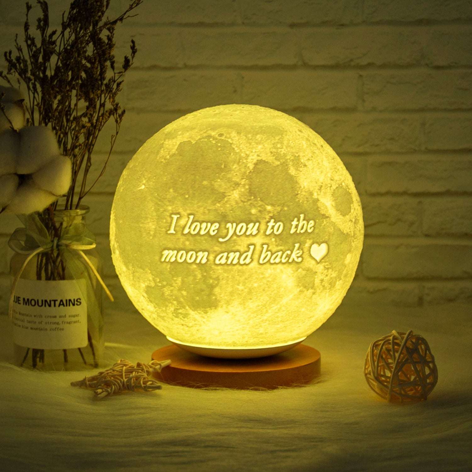 3D Printing 16 Colors Remote Control LED Moon Lamp
