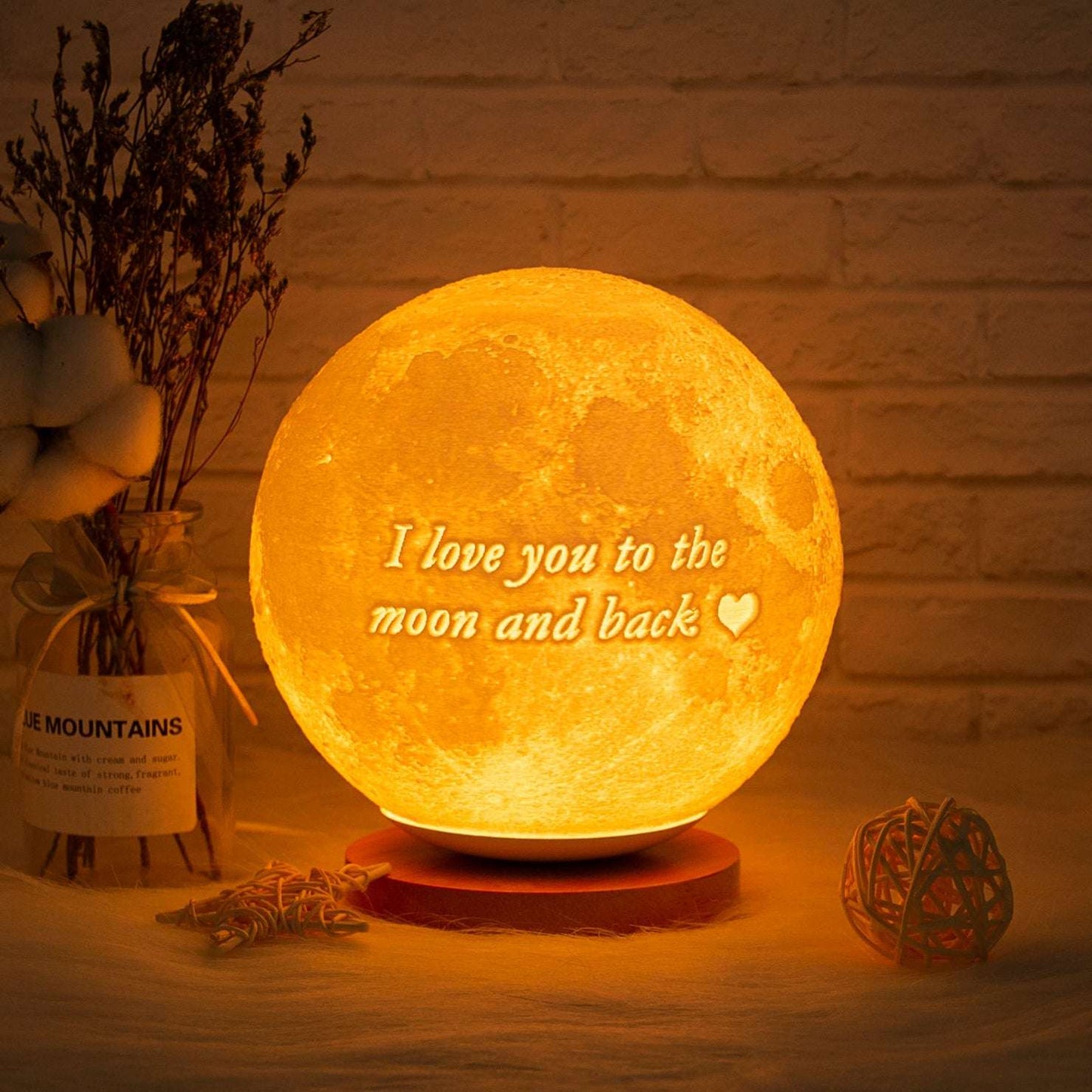 3D Printing 16 Colors Remote Control LED Moon Lamp