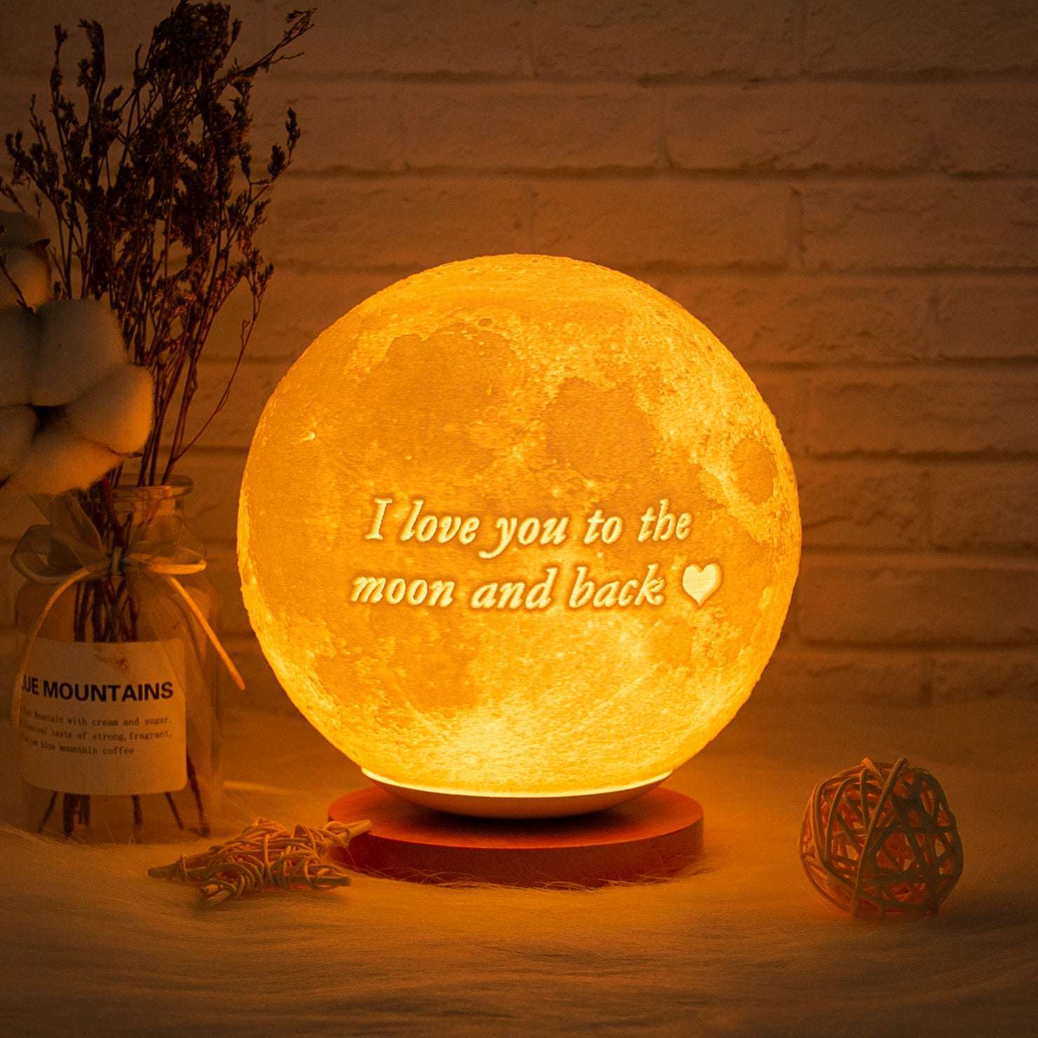 3D Printing 16 Colors Remote Control LED Moon Lamp