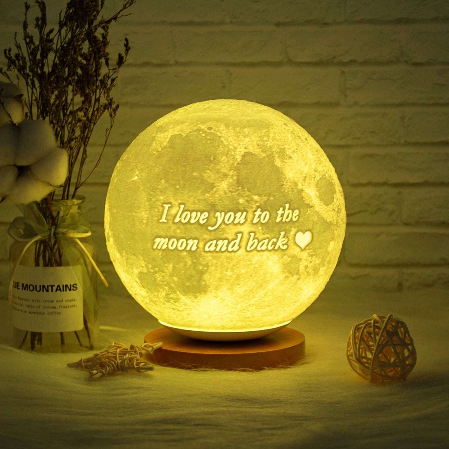 3D Printing 16 Colors Remote Control LED Moon Lamp