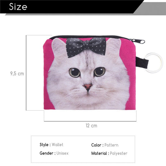 3D Printing Oxford Cloth Cat Coin Purse Multifunctional Key Holder Card Holder Coin Holder