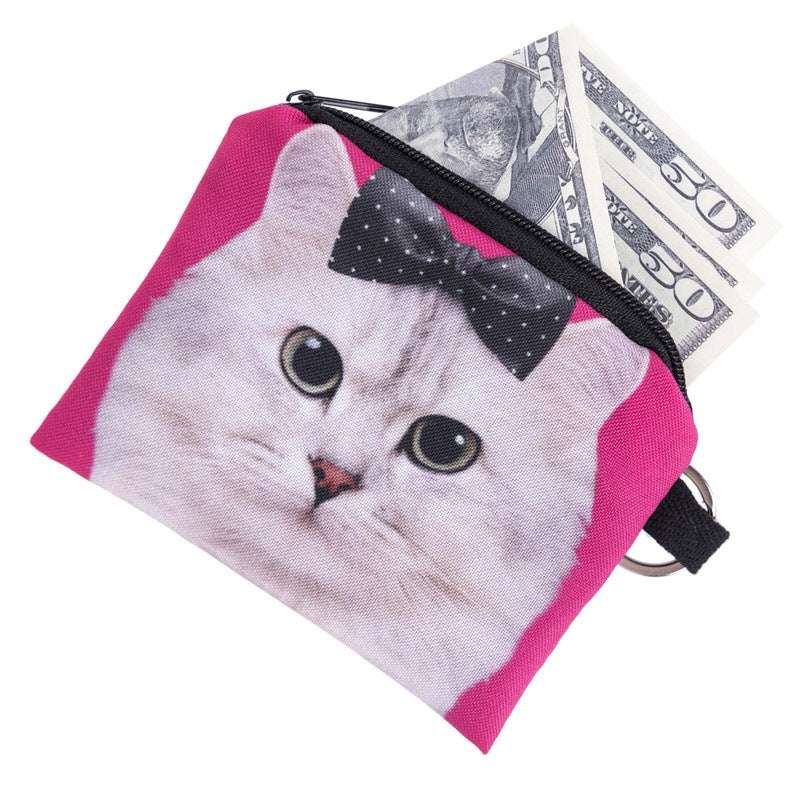 3D Printing Oxford Cloth Cat Coin Purse Multifunctional Key Holder Card Holder Coin Holder