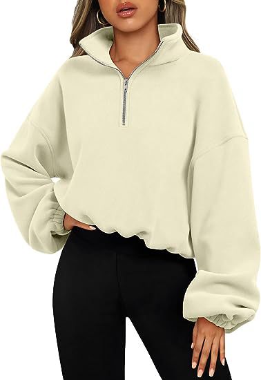 Loose Sport Pullover Hoodie Women Winter Solid Color Zipper Stand Collar Sweatshirt Thick Warm Clothing - globaltradeleader