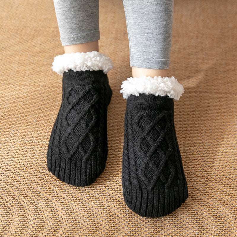 Winter Knitted Plush Floor Socks Home Warm Non-slip Carpet Socks Women - globaltradeleader