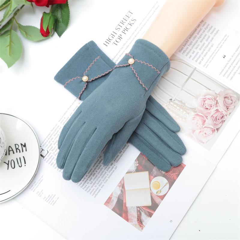 Deerskin Velvet Velvet Gloves Autumn And Winter Warm Essential Gloves Women's Riding Gloves - globaltradeleader